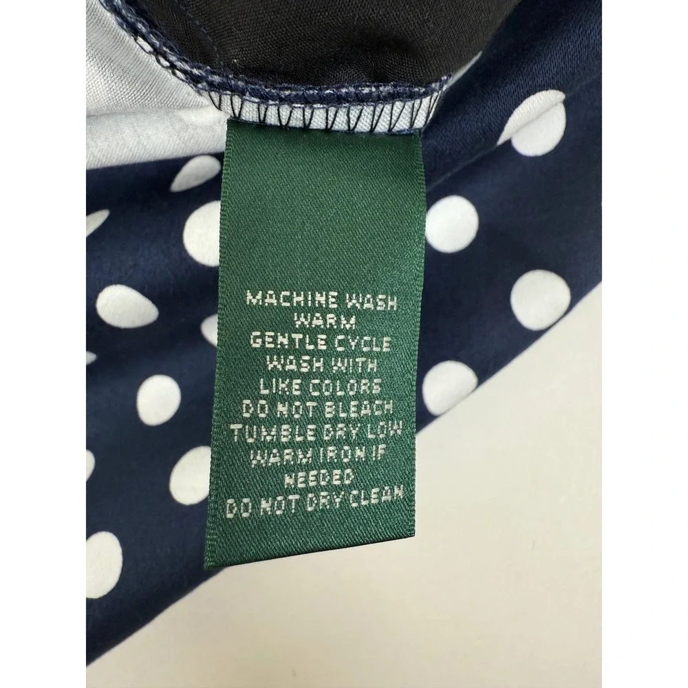 Lauren Ralph Lauren Shorts Women's 18 Polka Dot Stretch Cotton Navy White‎ - Picture 5 of 8